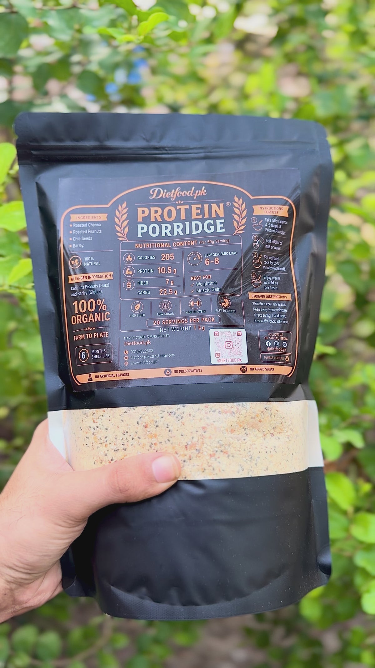 Dietfood.pk Protein Porridge - 1kg (Free Delivery + Free Diet Plan for First 100 Customers)